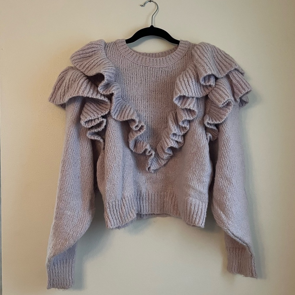 Zara Lavender ruffle sweater